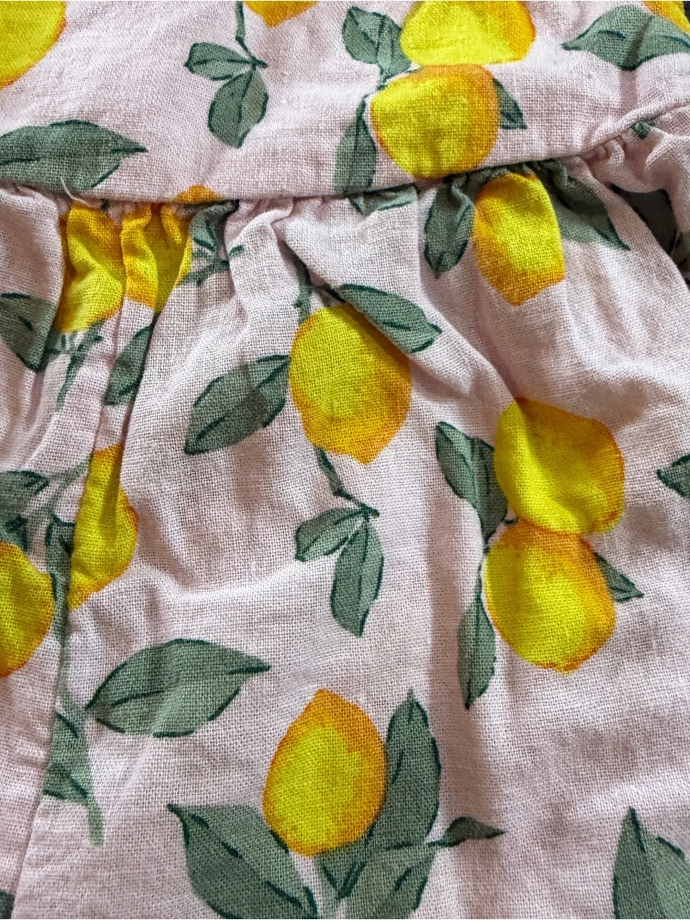 GAP Baby Pink and Yellow Lemon Print Romper Sz 4